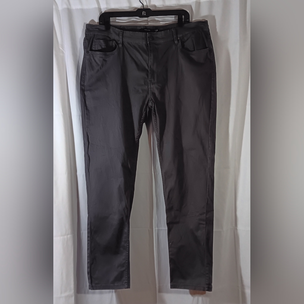 Tahari Mens 38 Gray Pants Stretch 5 Pocket Jeans